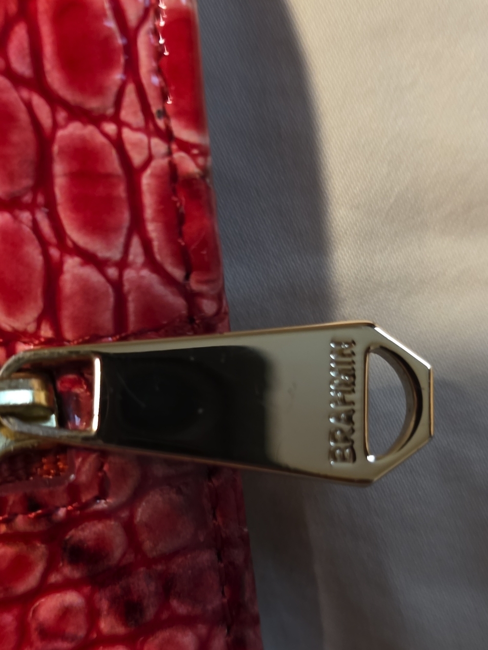 Brahmin Red Croc-Embossed Leather Accessory - Picture 2 of 6